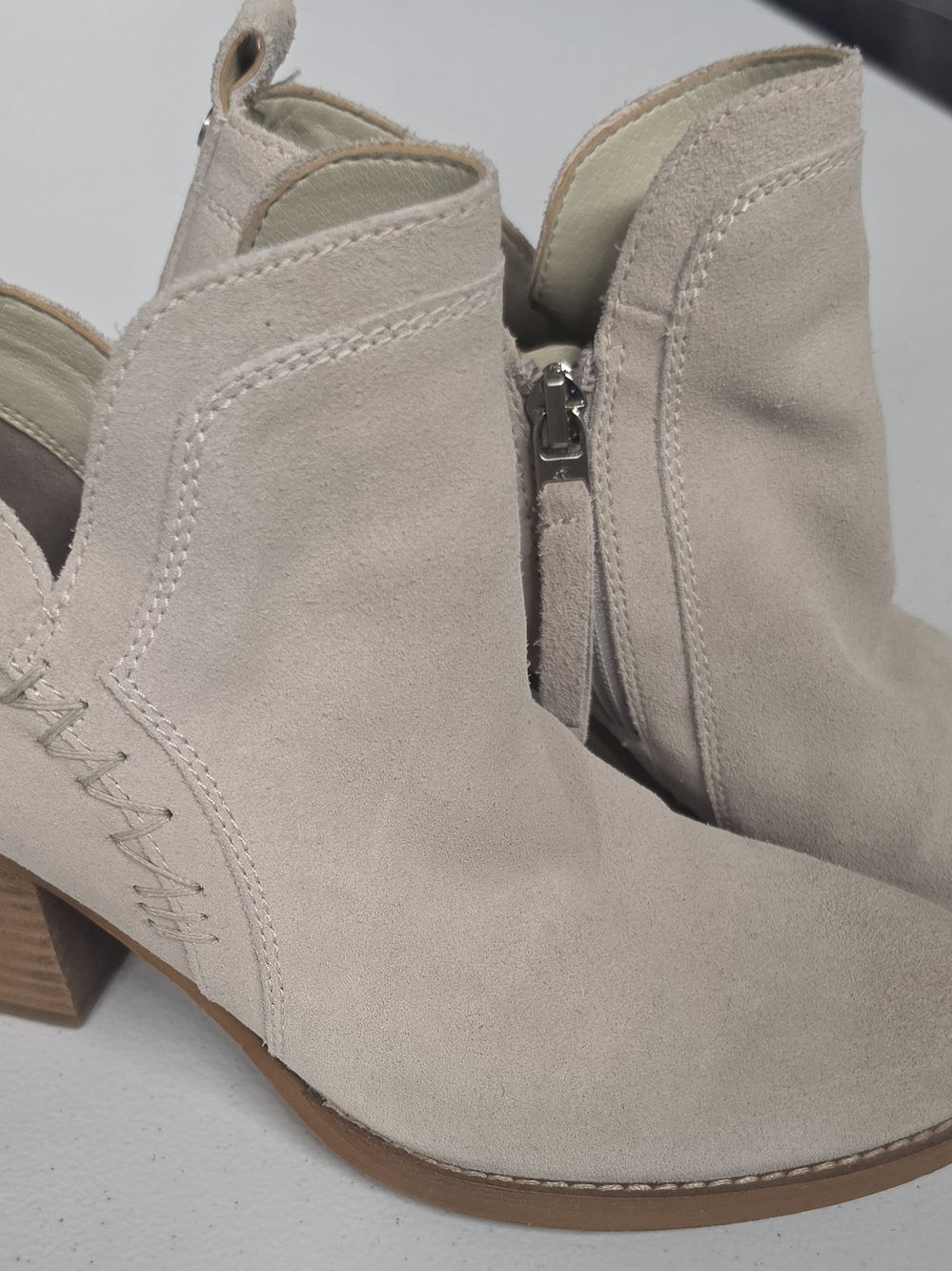 Sam Edelman Suede Ankle Booties in Cream